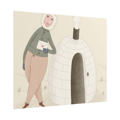 Arctic bachelor — Cozy Holiday Family Illustration (Rolled)