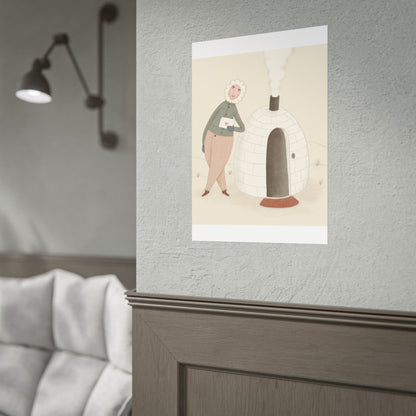Arctic bachelor — Cozy Holiday Family Illustration (Rolled)