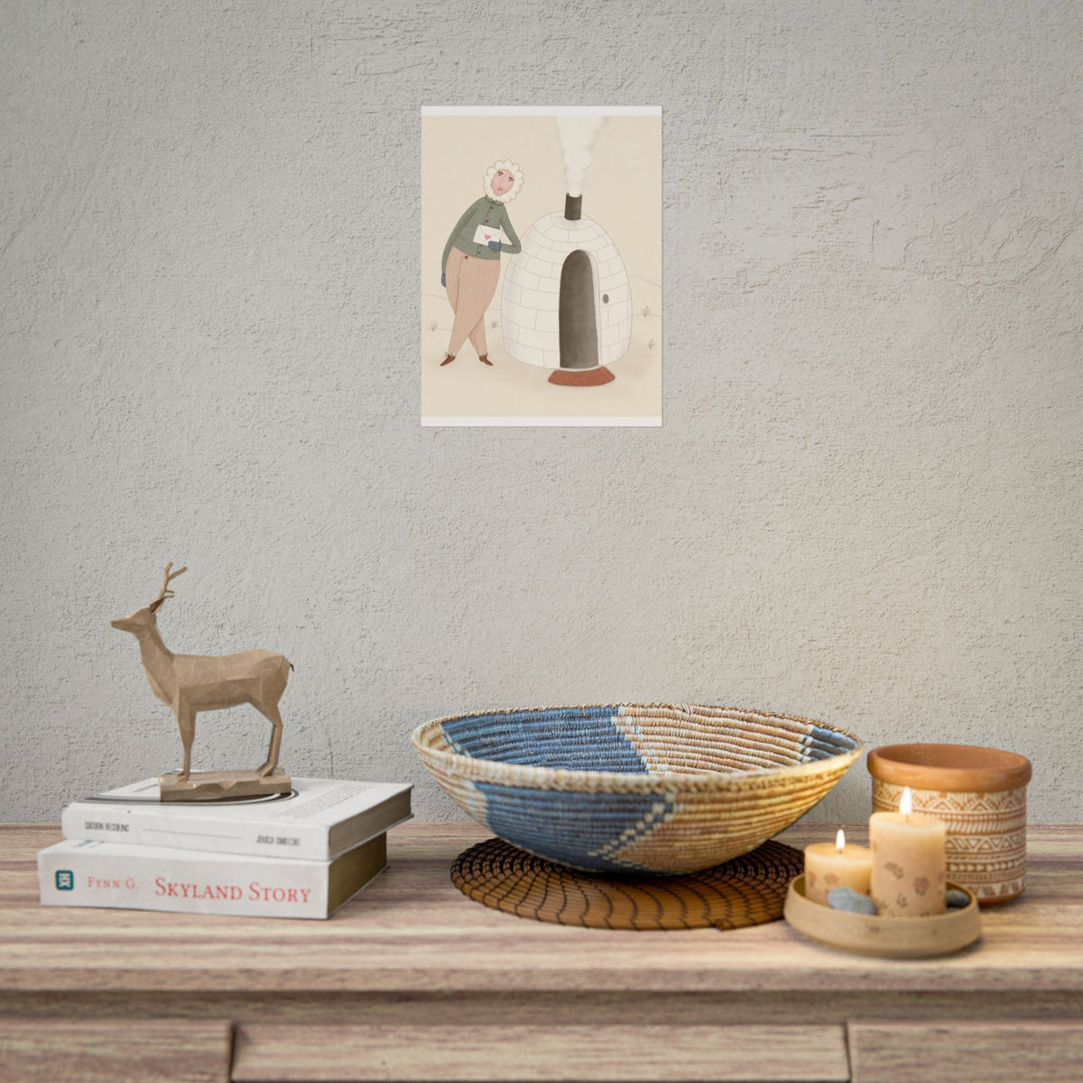 Arctic bachelor — Cozy Holiday Family Illustration (Rolled)