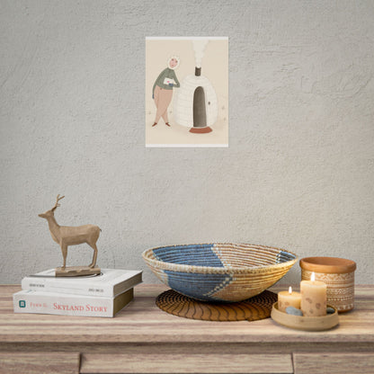 Arctic bachelor — Cozy Holiday Family Illustration (Rolled)