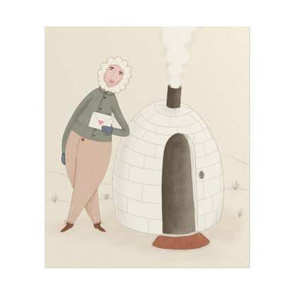 Arctic bachelor — Cozy Holiday Family Illustration (Rolled)