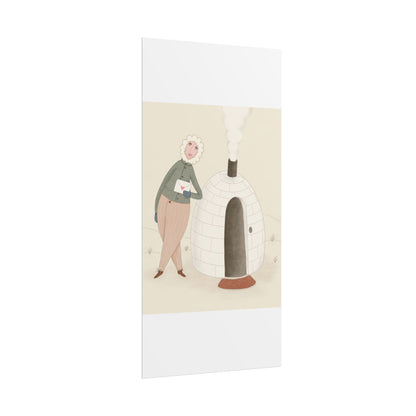 Arctic bachelor — Cozy Holiday Family Illustration (Rolled)