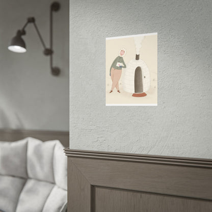 Arctic bachelor — Cozy Holiday Family Illustration (Rolled)