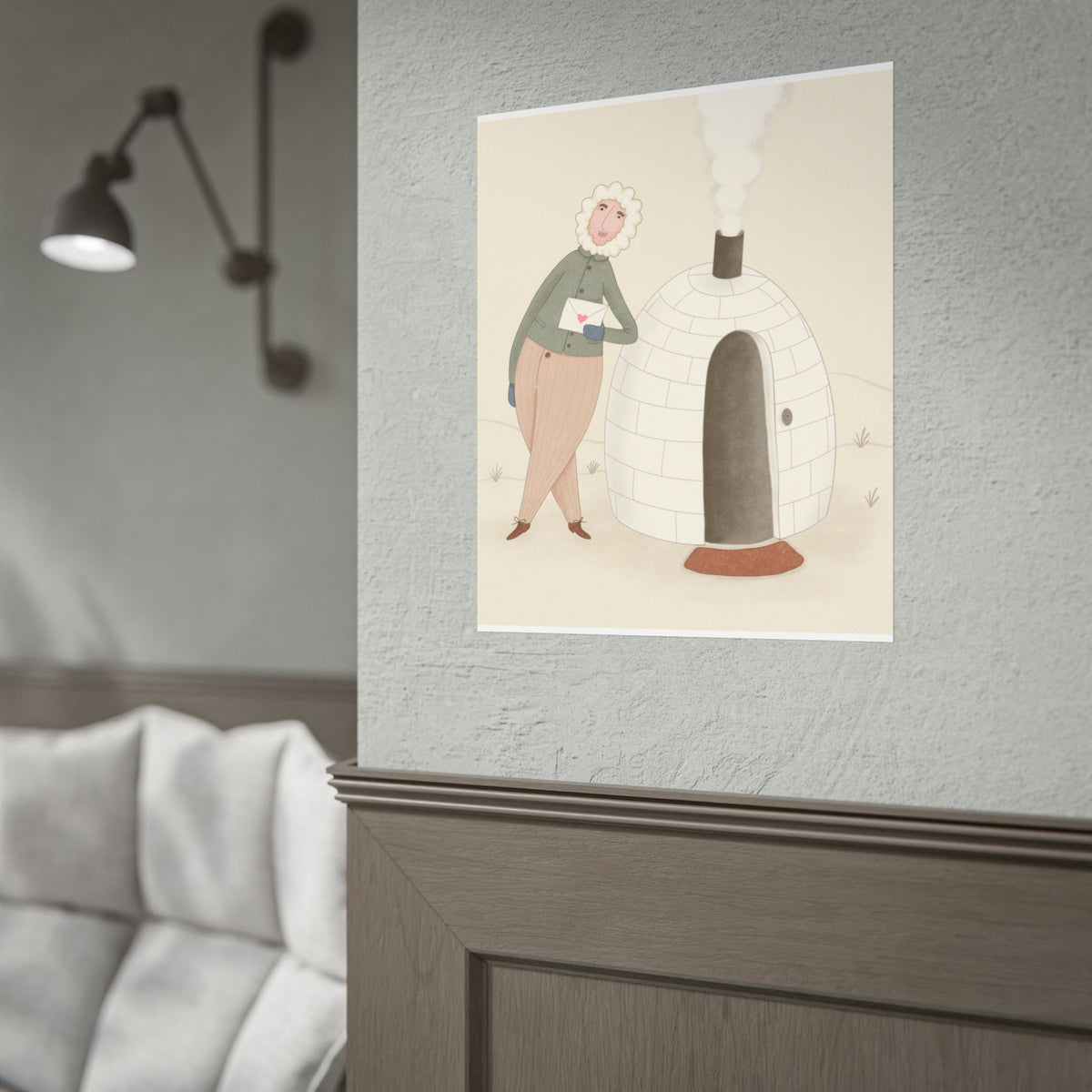 Arctic bachelor — Cozy Holiday Family Illustration (Rolled)