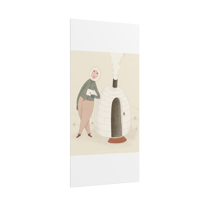 Arctic bachelor — Cozy Holiday Family Illustration (Rolled)