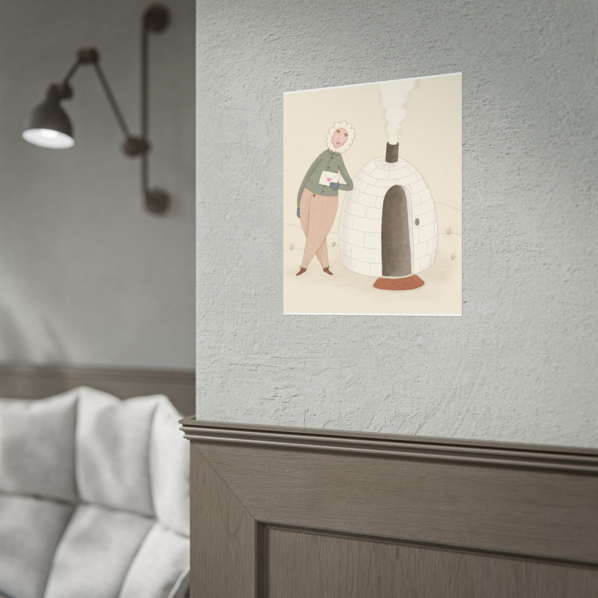 Arctic bachelor — Cozy Holiday Family Illustration (Rolled)