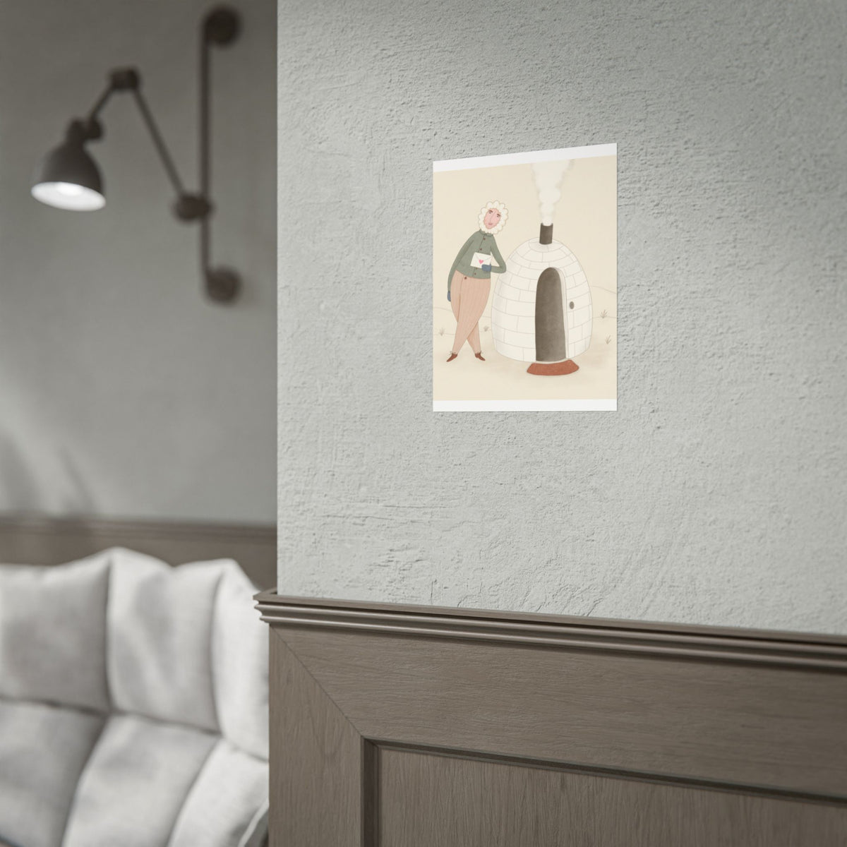 Arctic bachelor — Cozy Holiday Family Illustration (Rolled)