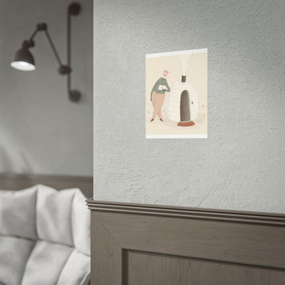 Arctic bachelor — Cozy Holiday Family Illustration (Rolled)