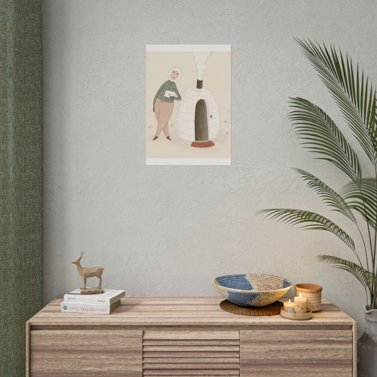 Arctic bachelor — Cozy Holiday Family Illustration (Rolled)