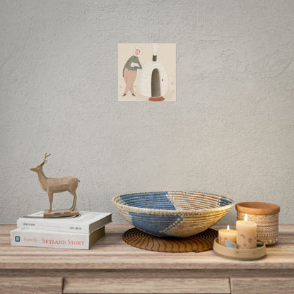 Arctic bachelor — Cozy Holiday Family Illustration (Rolled)