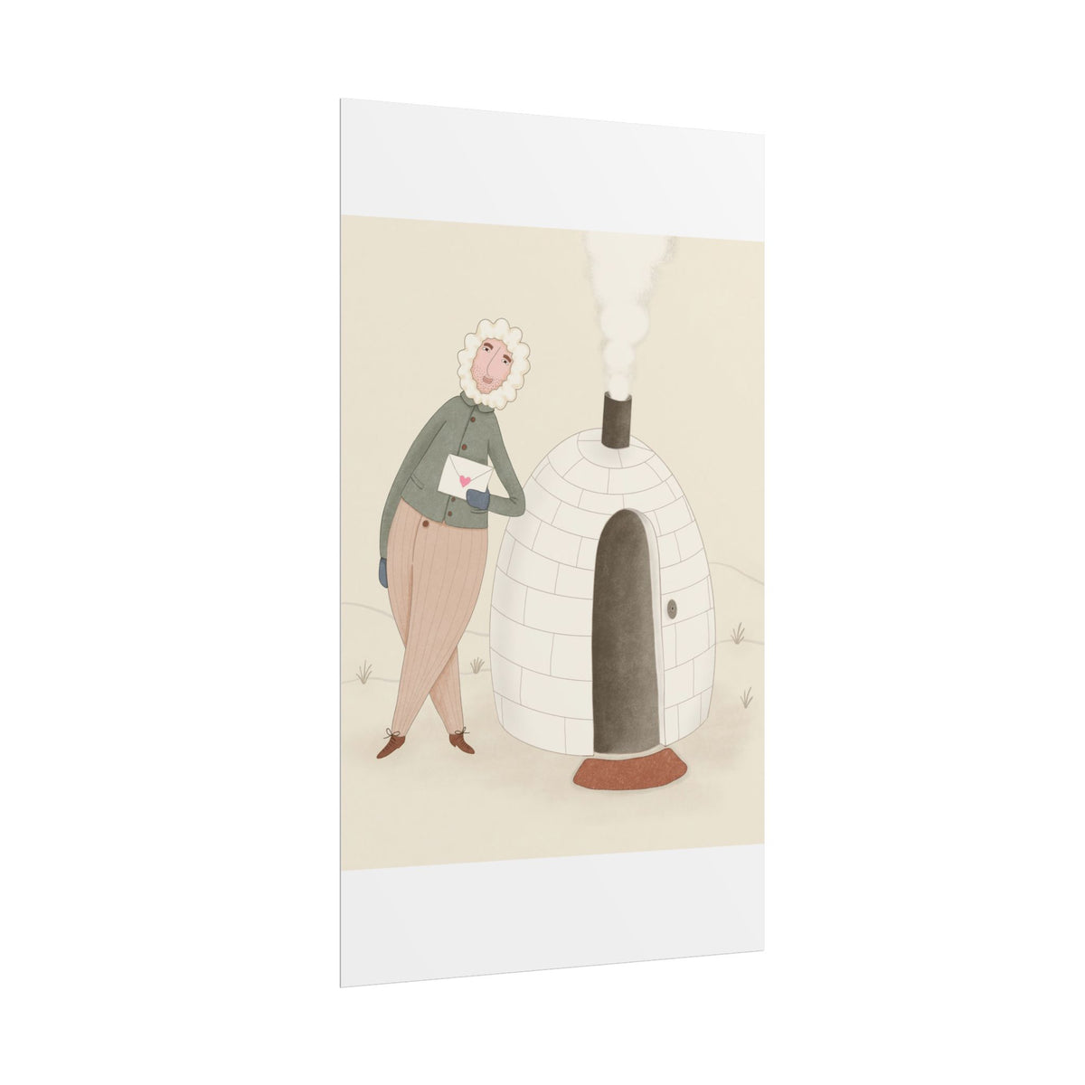 Arctic bachelor — Cozy Holiday Family Illustration (Rolled)