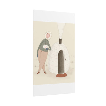 Arctic bachelor — Cozy Holiday Family Illustration (Rolled)
