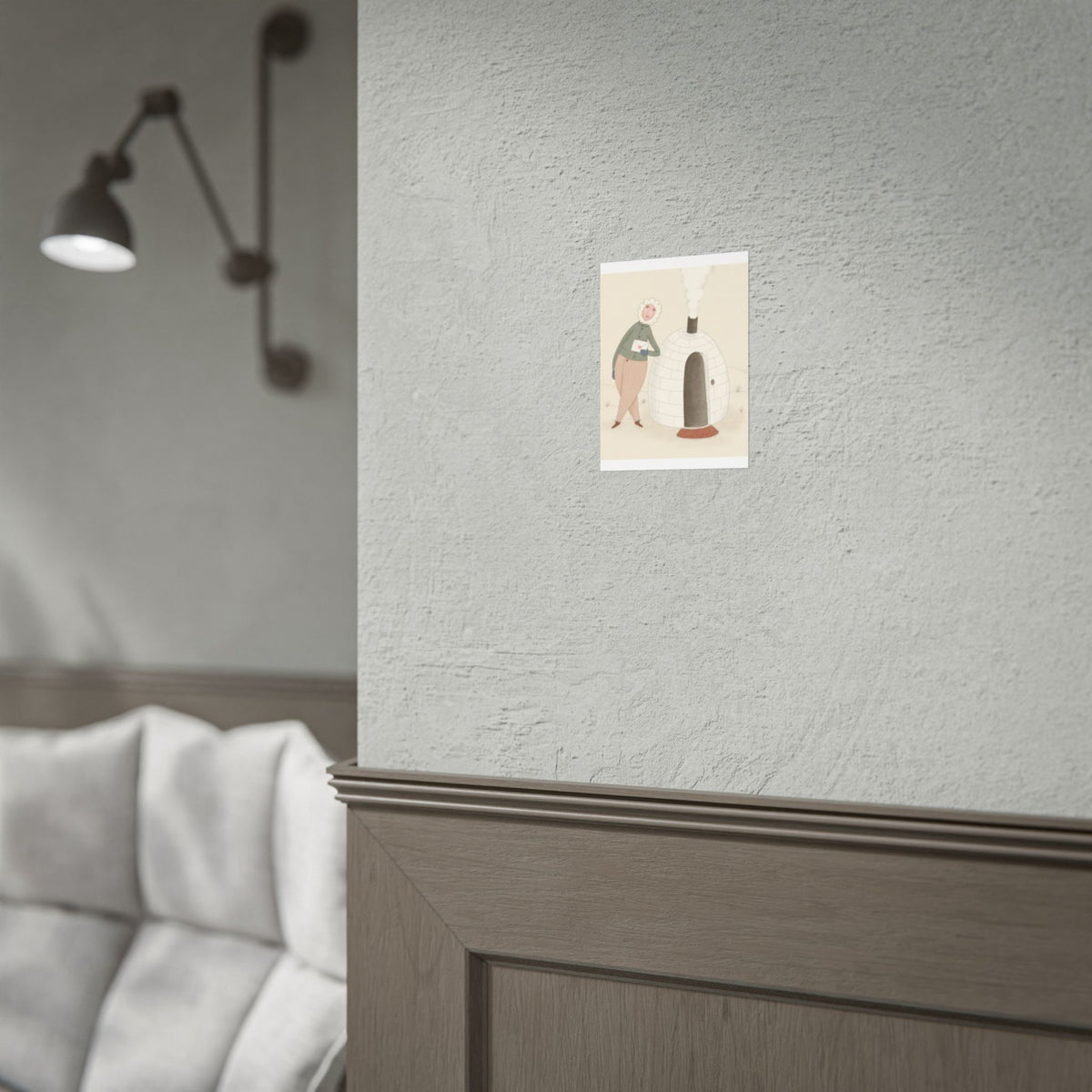 Arctic bachelor — Cozy Holiday Family Illustration (Rolled)