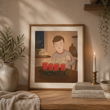 Christmas art poster - Advent lights