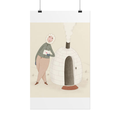 Arctic bachelor — Cozy Holiday Family Illustration (Rolled)