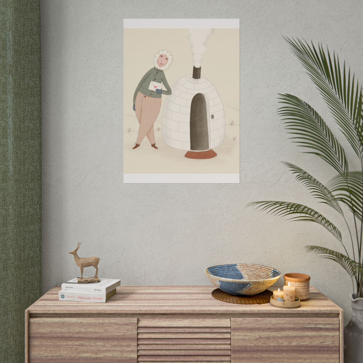 Arctic bachelor — Cozy Holiday Family Illustration (Rolled)