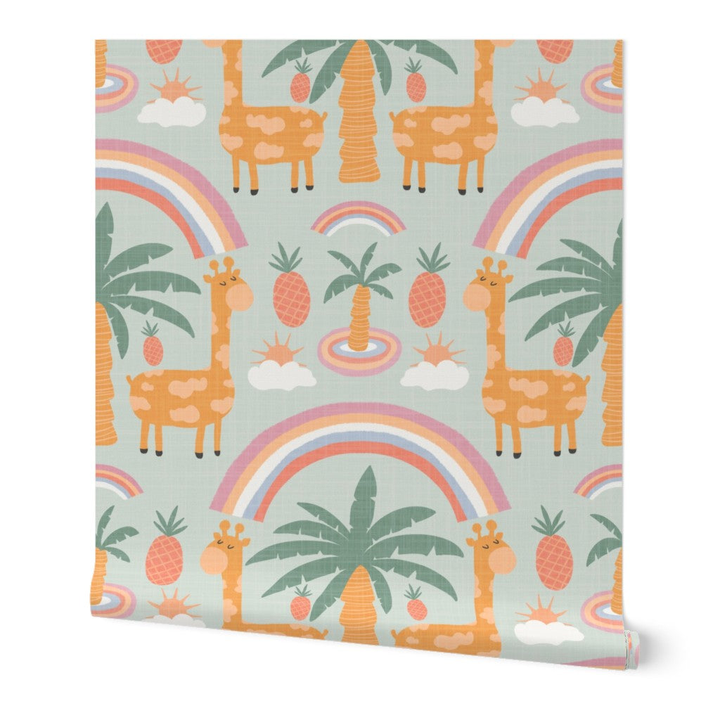 Boho safari nursery wallpaper