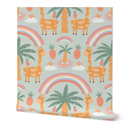 Boho safari nursery wallpaper