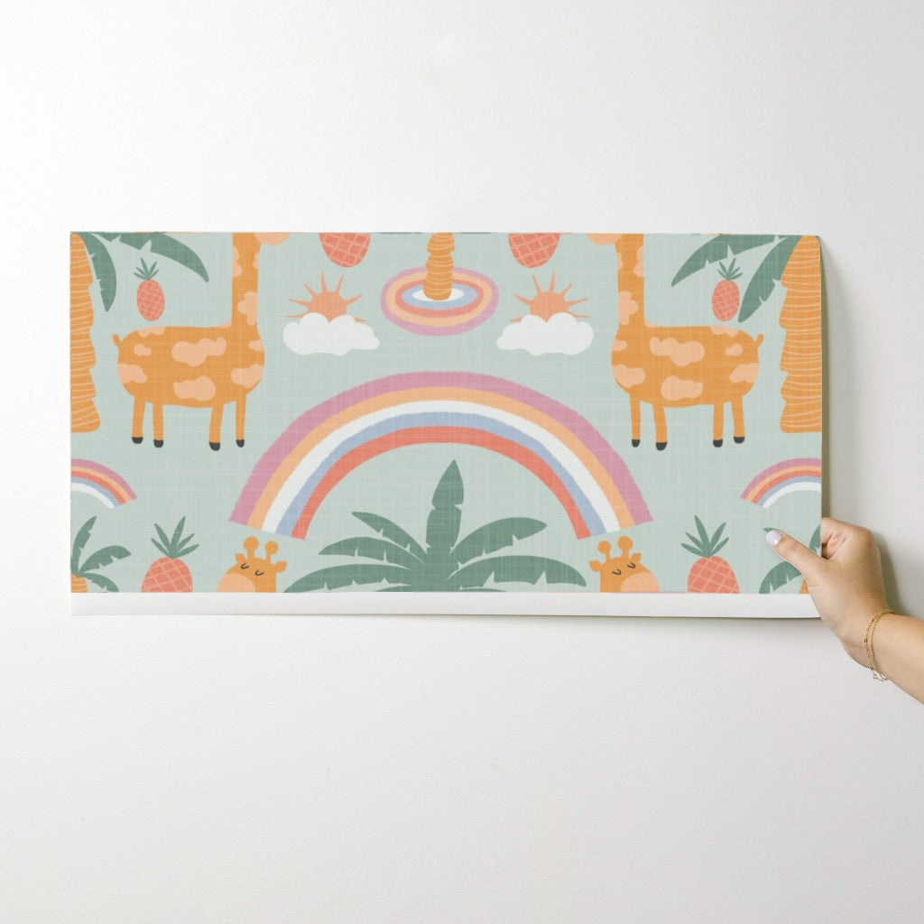 Boho safari nursery wallpaper