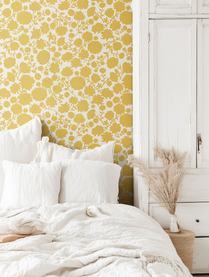 Scandinavian Folk Floral Silhouette