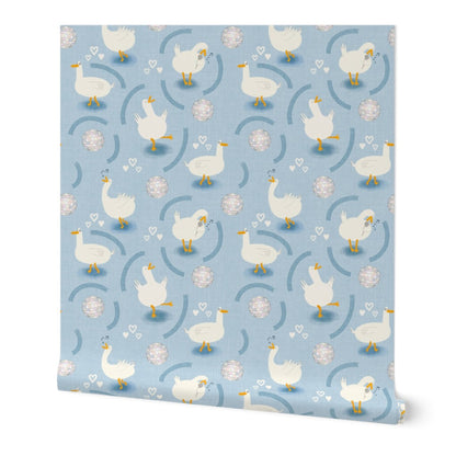 Disco duck nursery wallpaper