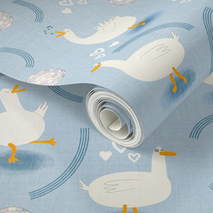 Disco duck nursery wallpaper