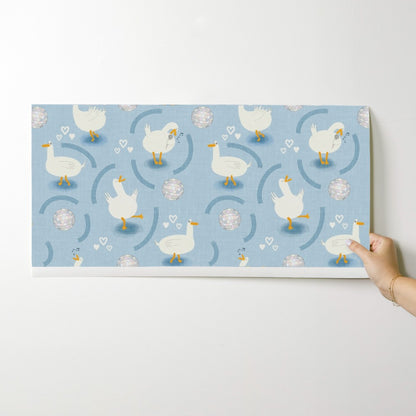 Disco duck nursery wallpaper