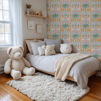 Boho safari nursery wallpaper