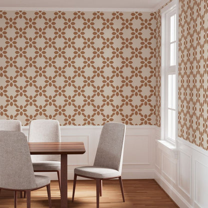 Scandi Retro abstract Floral Tile