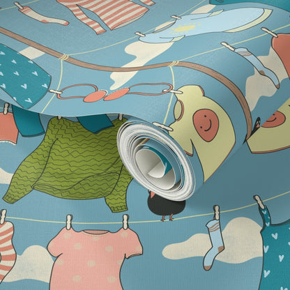 It’s Laundry day - Nursery wallpaper