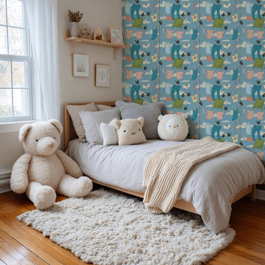 It’s Laundry day - Nursery wallpaper