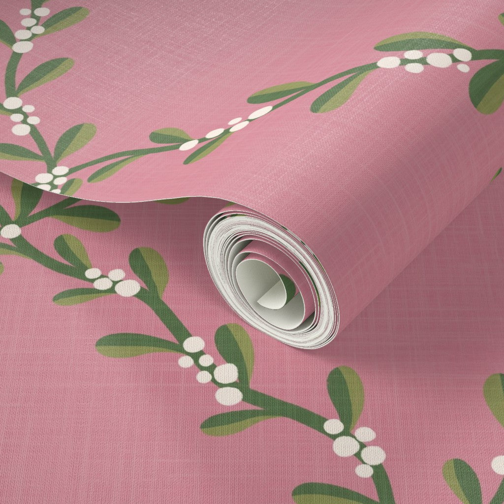 Mistletoe Lattice on blush pink