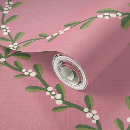 Mistletoe Lattice on blush pink
